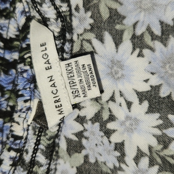 American Eagle Women's Size XS Blue Floral Print Sleeveless Cut-Out Summer Dress - Picture 11 of 12